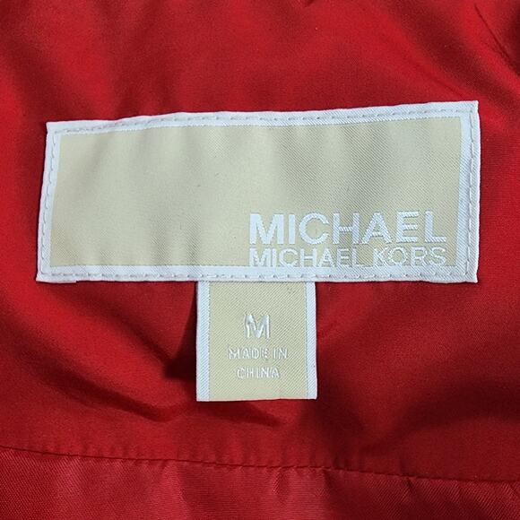 Michael Kors MK Red Full Zip Quilted Puffer Vest, Sleeveless, Pockets, Women's M - Picture 7 of 9